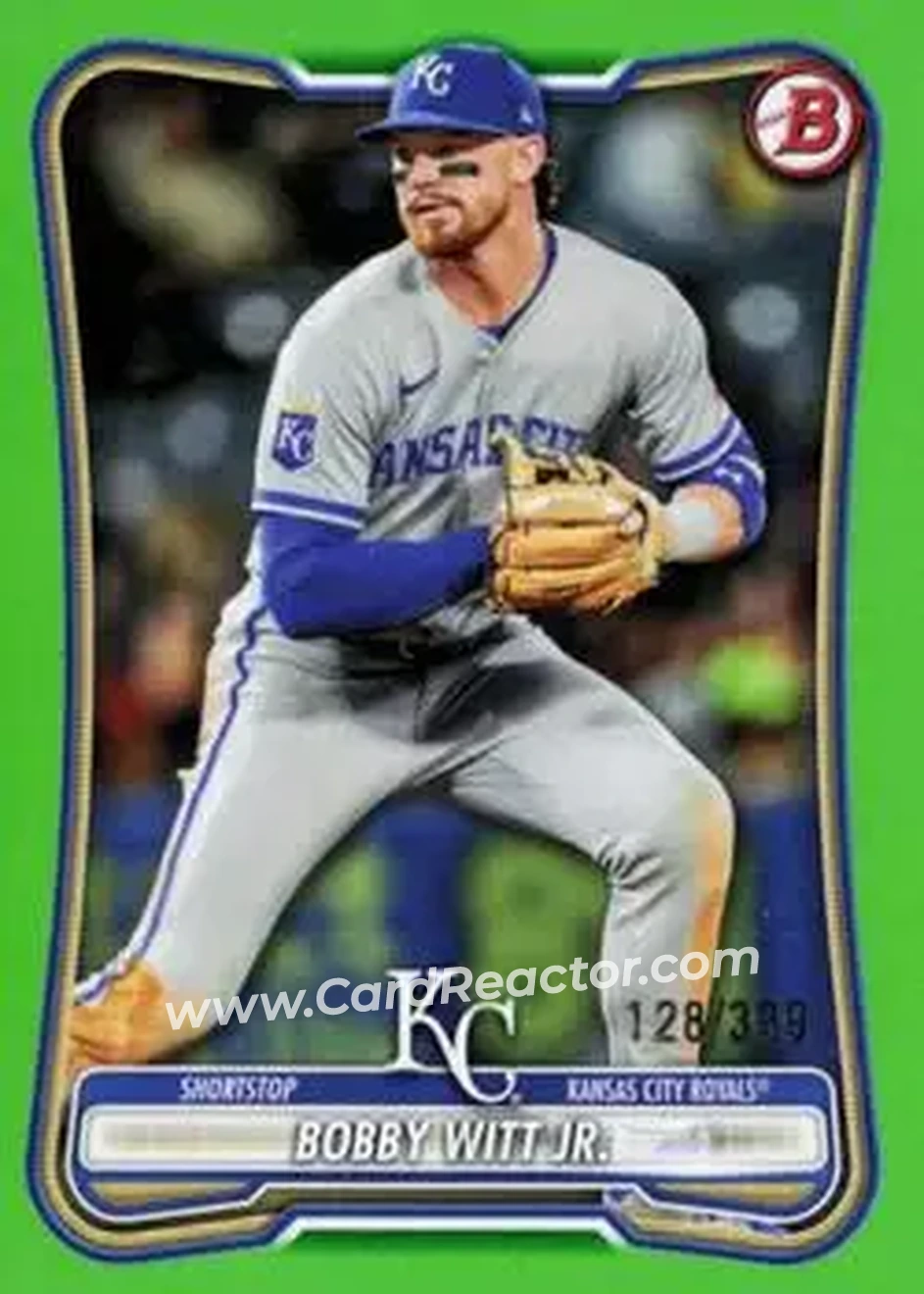 2026 Bowman - Neon Green #25 - Bobby Witt Jr. - Kansas City Royals - Front 2026 Bowman - Neon Green #25 - Bobby Witt Jr. - Kansas City Royals - Front