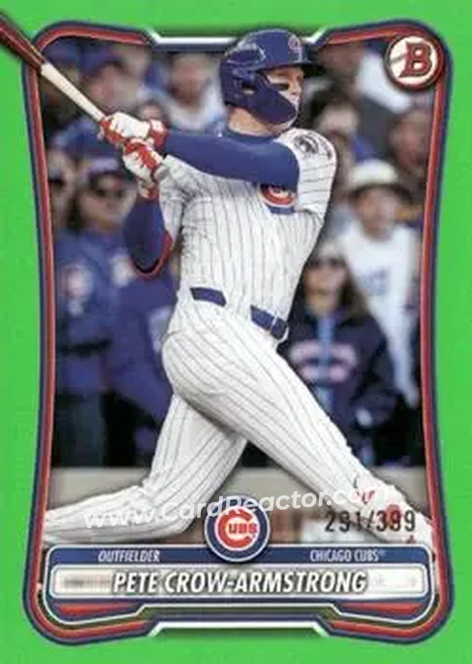 2026 Bowman - Neon Green #31 - Pete Crow-Armstrong - Chicago Cubs - Front 2026 Bowman - Neon Green #31 - Pete Crow-Armstrong - Chicago Cubs - Front