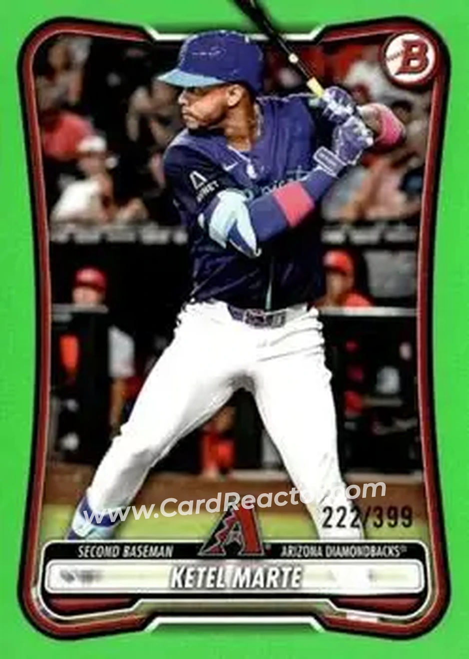 2026 Bowman - Neon Green #32 - Ketel Marte - Arizona Diamondbacks - Front 2026 Bowman - Neon Green #32 - Ketel Marte - Arizona Diamondbacks - Front