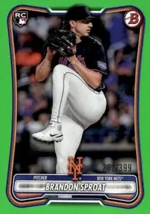 2026 Bowman - Neon Green #33 - Brandon Sproat - New York Mets