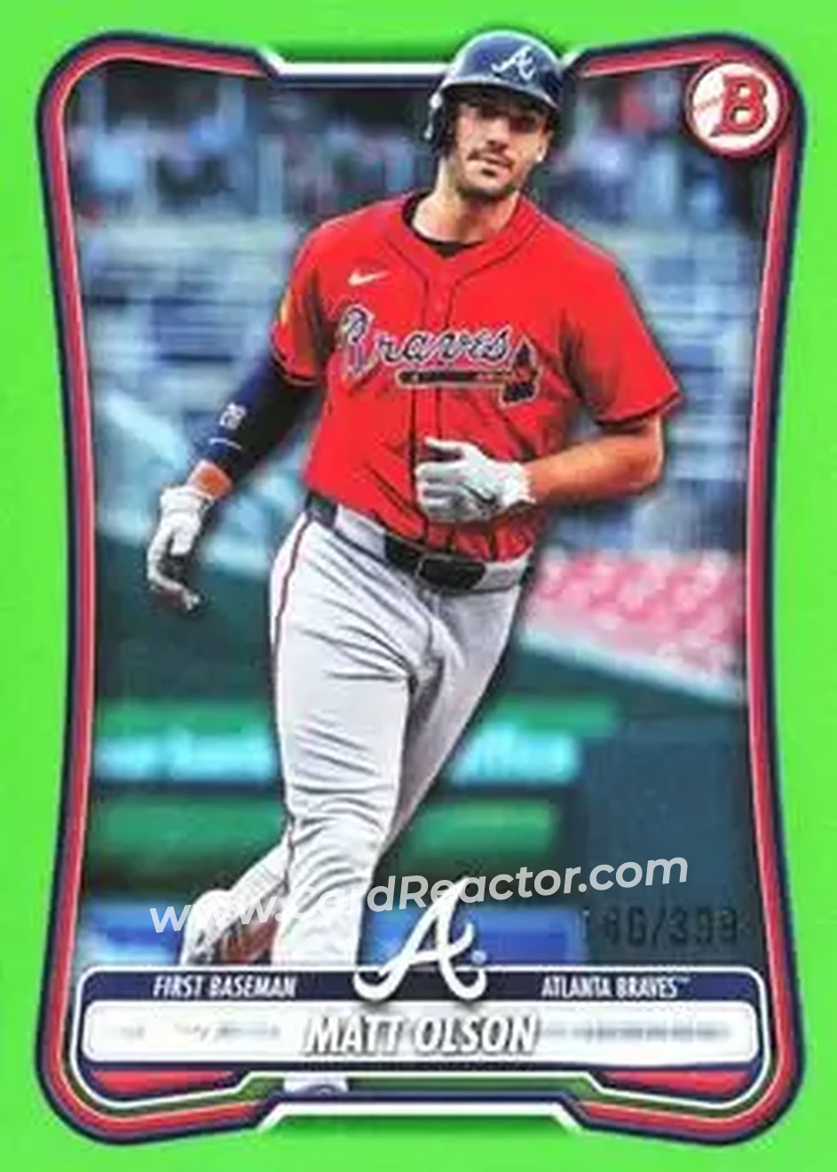 2026 Bowman - Neon Green #38 - Matt Olson - Atlanta Braves - Front