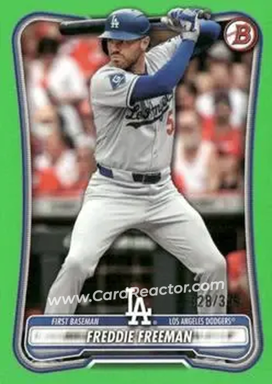 2026 Bowman - Neon Green #46 - Freddie Freeman - Los Angeles Dodgers - Front