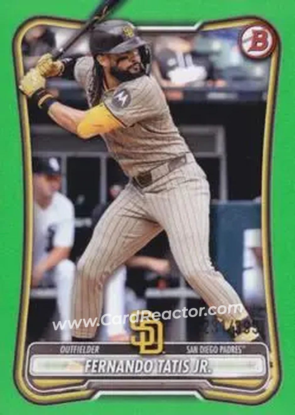 2026 Bowman - Neon Green #47 - Fernando Tatis Jr. - San Diego Padres - Front 2026 Bowman - Neon Green #47 - Fernando Tatis Jr. - San Diego Padres - Front