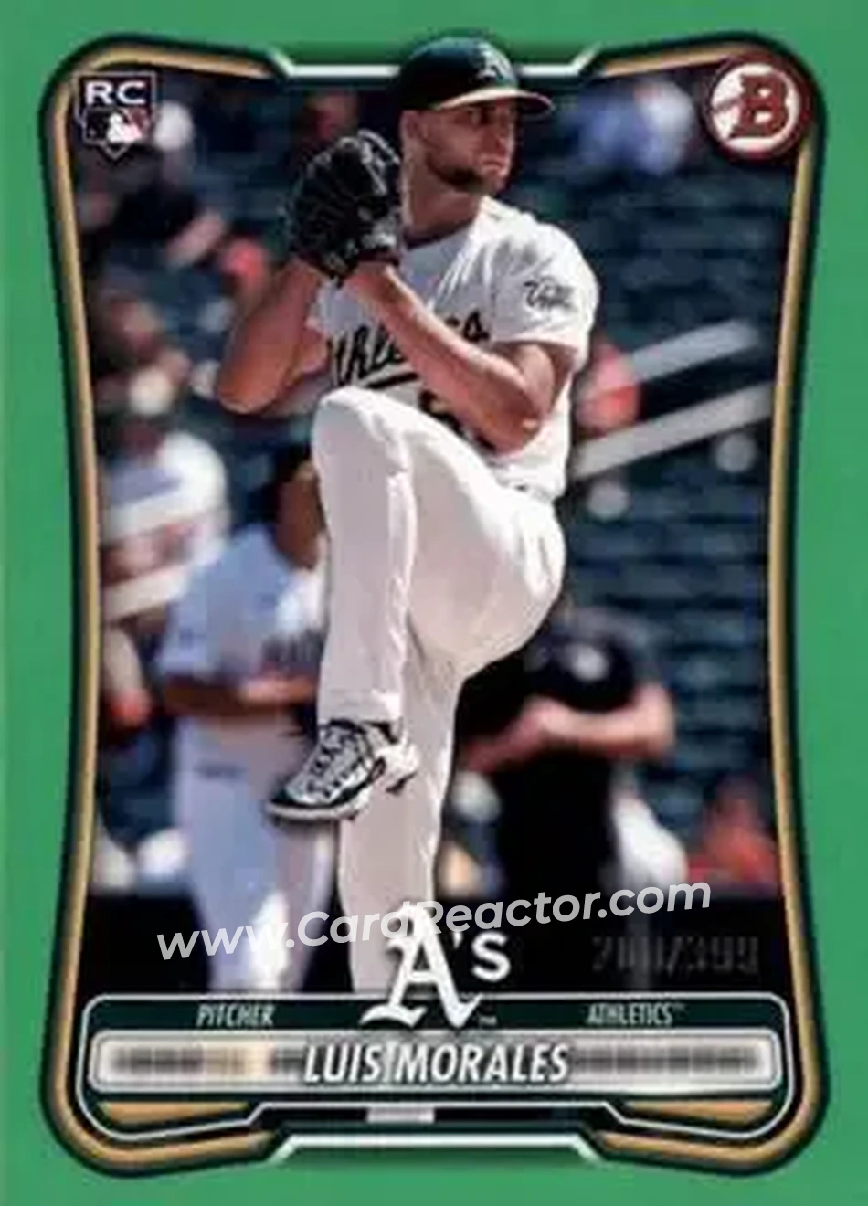2026 Bowman - Neon Green #49 - Luis Morales - Athletics - Front
