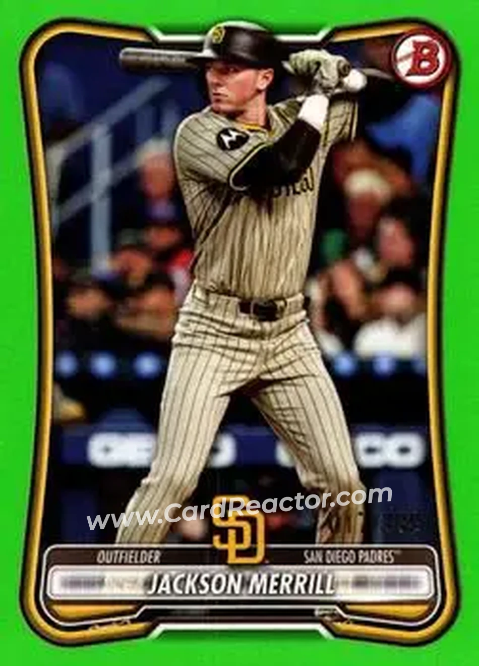 2026 Bowman - Neon Green #50 - Jackson Merrill - San Diego Padres - Front