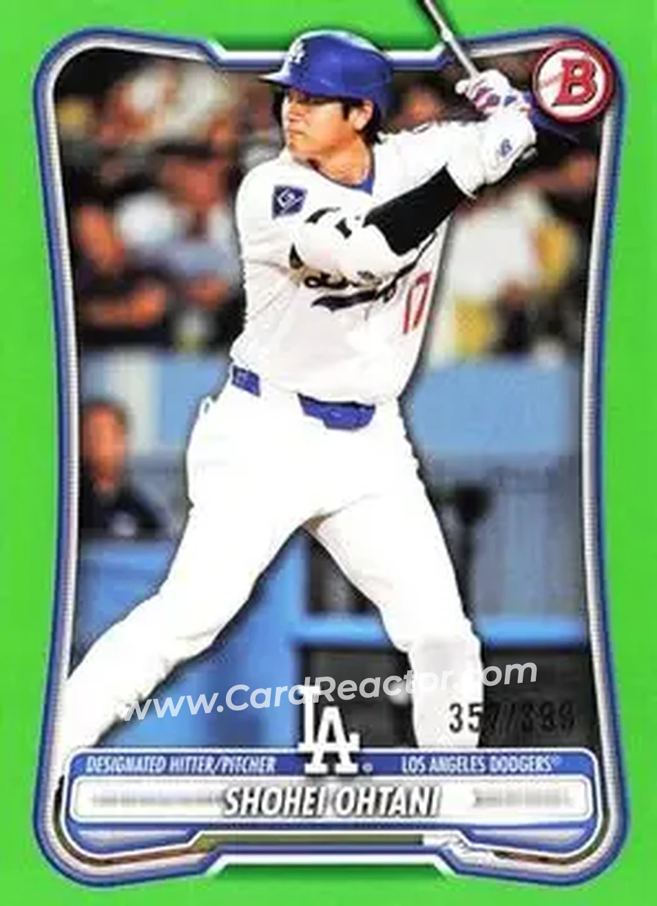 2026 Bowman - Neon Green #52 - Shohei Ohtani - Los Angeles Dodgers - Front 2026 Bowman - Neon Green #52 - Shohei Ohtani - Los Angeles Dodgers - Front