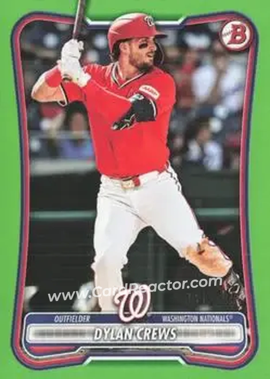2026 Bowman - Neon Green #54 - Dylan Crews - Washington Nationals - Front