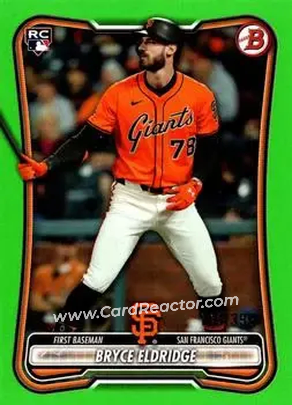 2026 Bowman - Neon Green #58 - Bryce Eldridge - San Francisco Giants - Front