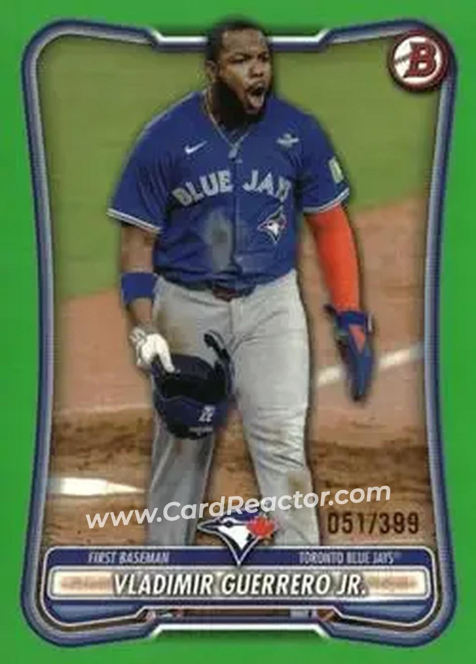 2026 Bowman - Neon Green #61 - Vladimir Guerrero Jr. - Toronto Blue Jays - Front