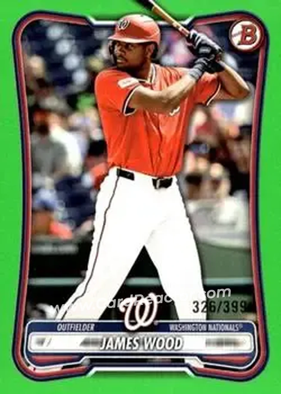 2026 Bowman - Neon Green #79 - James Wood - Washington Nationals - Front
