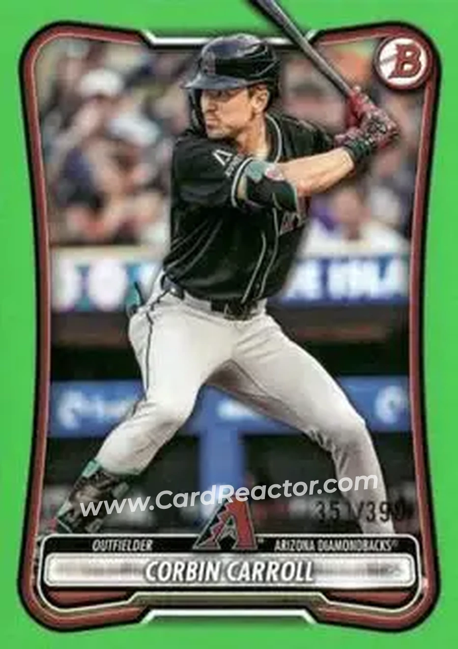 2026 Bowman - Neon Green #80 - Corbin Carroll - Arizona Diamondbacks - Front