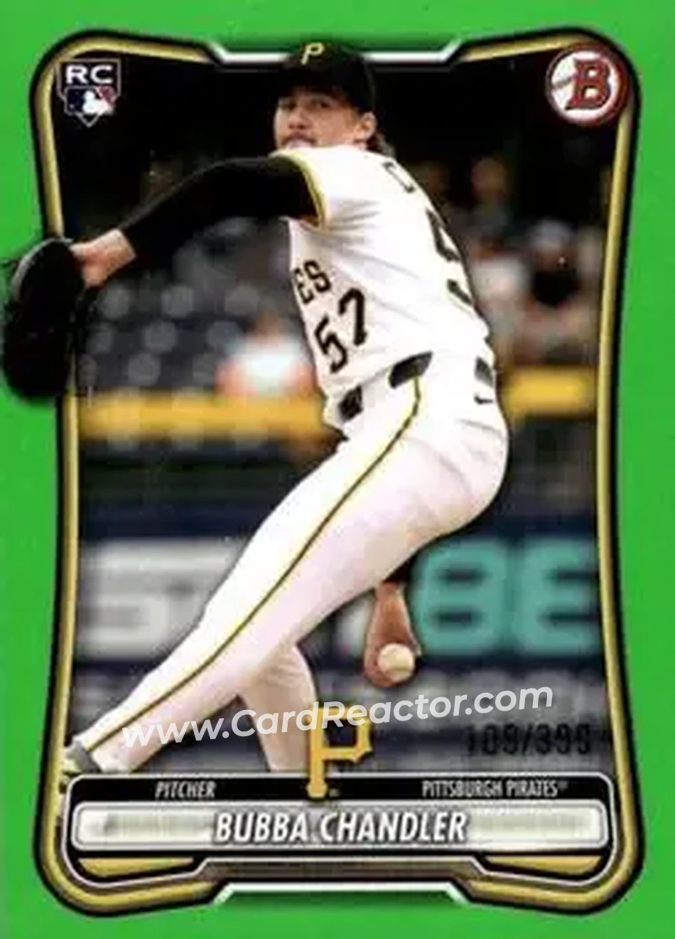 2026 Bowman - Neon Green #83 - Bubba Chandler - Pittsburgh Pirates - Front