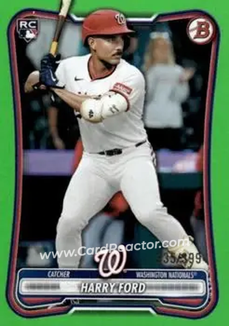 2026 Bowman - Neon Green #84 - Harry Ford - Washington Nationals - Front