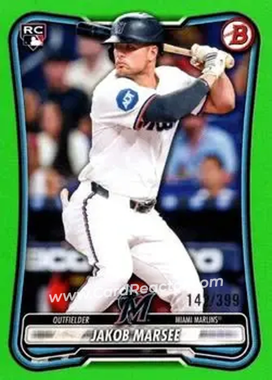 2026 Bowman - Neon Green #86 - Jakob Marsee - Miami Marlins - Front 2026 Bowman - Neon Green #86 - Jakob Marsee - Miami Marlins - Front