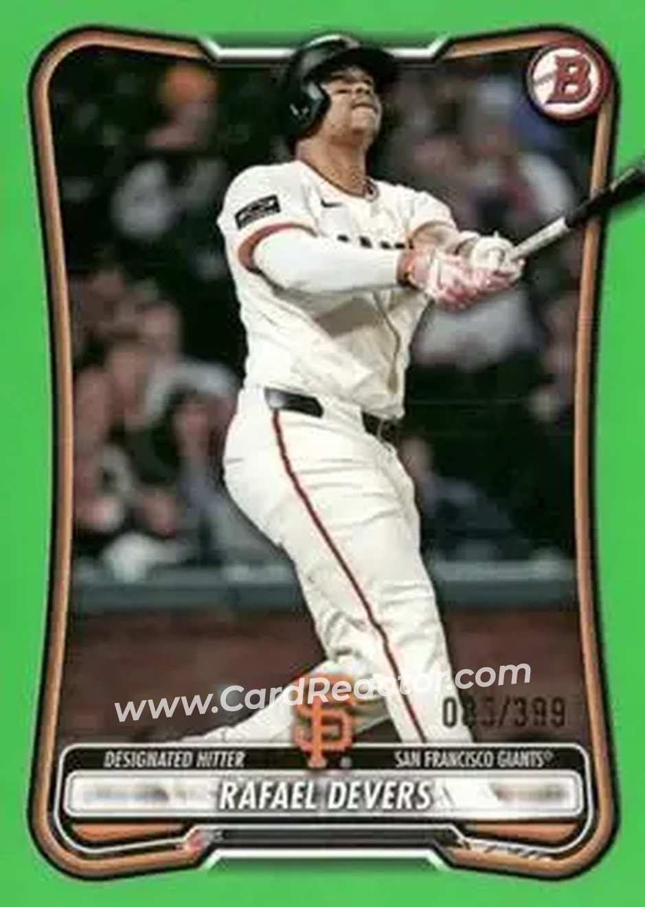 2026 Bowman - Neon Green #89 - Rafael Devers - San Francisco Giants - Front