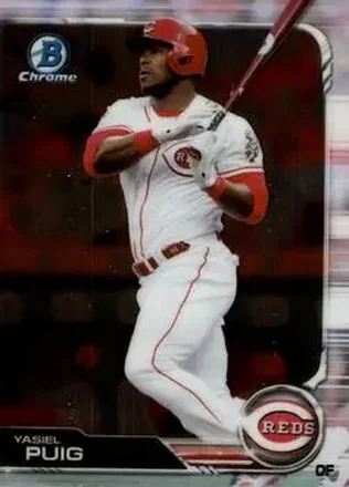 2019 Bowman Chrome #4 - Yasiel Puig - Cincinnati Reds