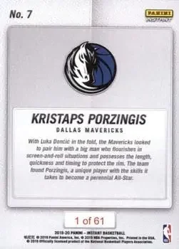 Back of Kristaps Porziņģis