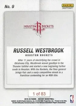 Back of Russell Westbrook