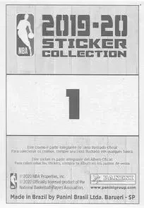 Back of & Card Collection (Brazil) 1 NBA Logo