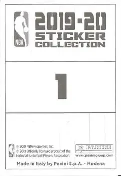 Back of & Card Collection (European Edition) 1 NBA Logo