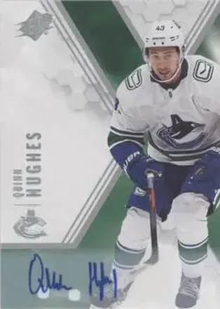 2021-22 SPx - Autographs #43 - Quinn Hughes - Vancouver Canucks