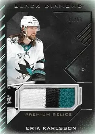 2021-22 Upper Deck Black Diamond - Pure Black Premium Relics #BDB-EK - Erik Karlsson - San Jose Sharks