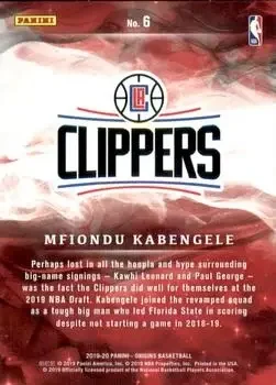 Back of Mfiondu Kabengele