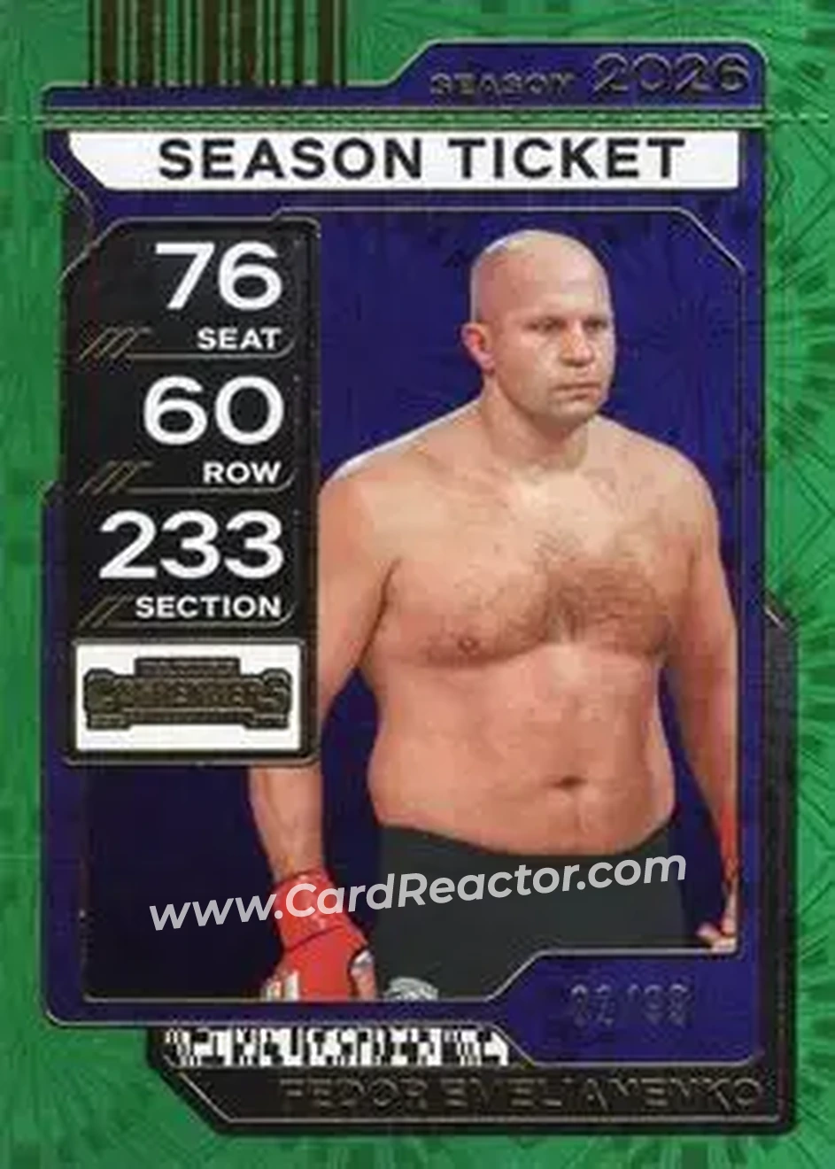 2026 Panini Contenders PFL - Season Ticket Green Fireworks #42 - Fedor Emelianenko - Front
