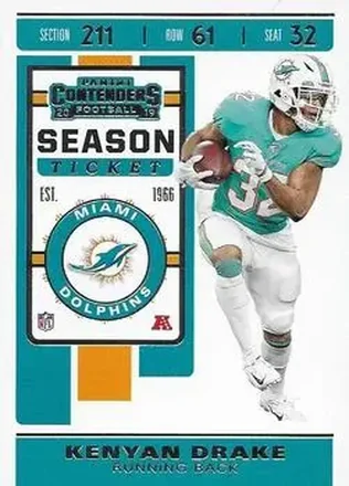 2019 Panini Contenders #7 - Kenyan Drake - Miami Dolphins