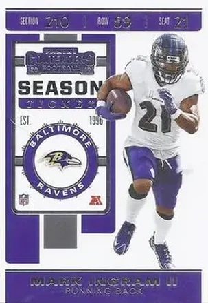 2019 Panini Contenders #17 - Mark Ingram II - Baltimore Ravens