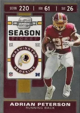 2019 Panini Contenders Optic #54 - Adrian Peterson - Washington Redskins