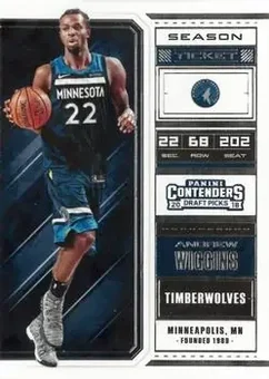 2018 Panini Contenders Draft Picks #1b - Andrew Wiggins - Minnesota Timberwolves
