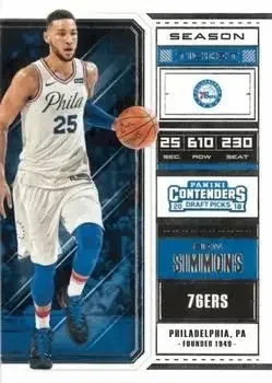 2018 Panini Contenders Draft Picks #4 Ben Simmons