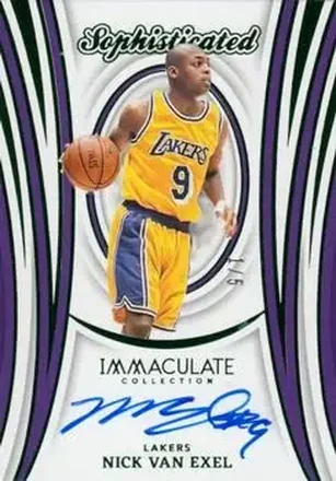 2023-24 Panini Immaculate Collection - Sophisticated Signatures Green #SSS-NVE - Nick Van Exel - Los Angeles Lakers