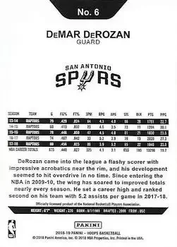 Back of DeMar DeRozan
