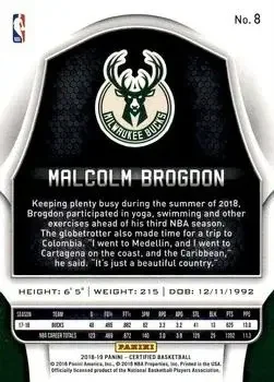 Back of Malcolm Brogdon