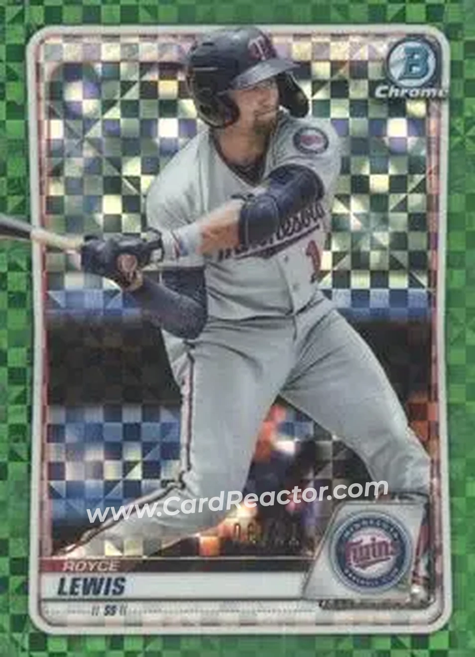 2020 Bowman Chrome X - Prospects Green X-Fractor #BCP-195 - Royce Lewis - Minnesota Twins - Front