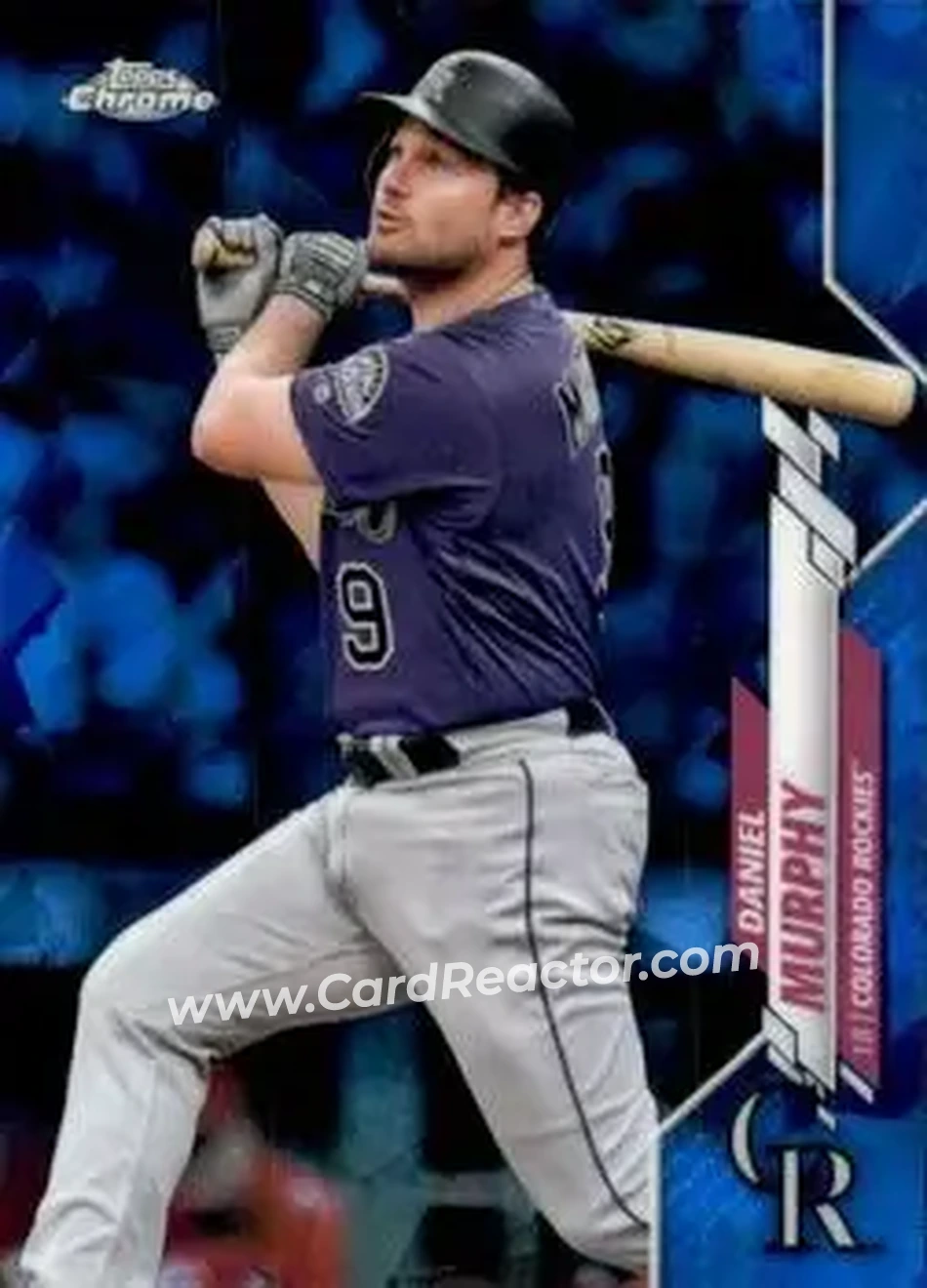 2020 Topps Chrome Sapphire Edition #116 - Daniel Murphy - Colorado Rockies - Front