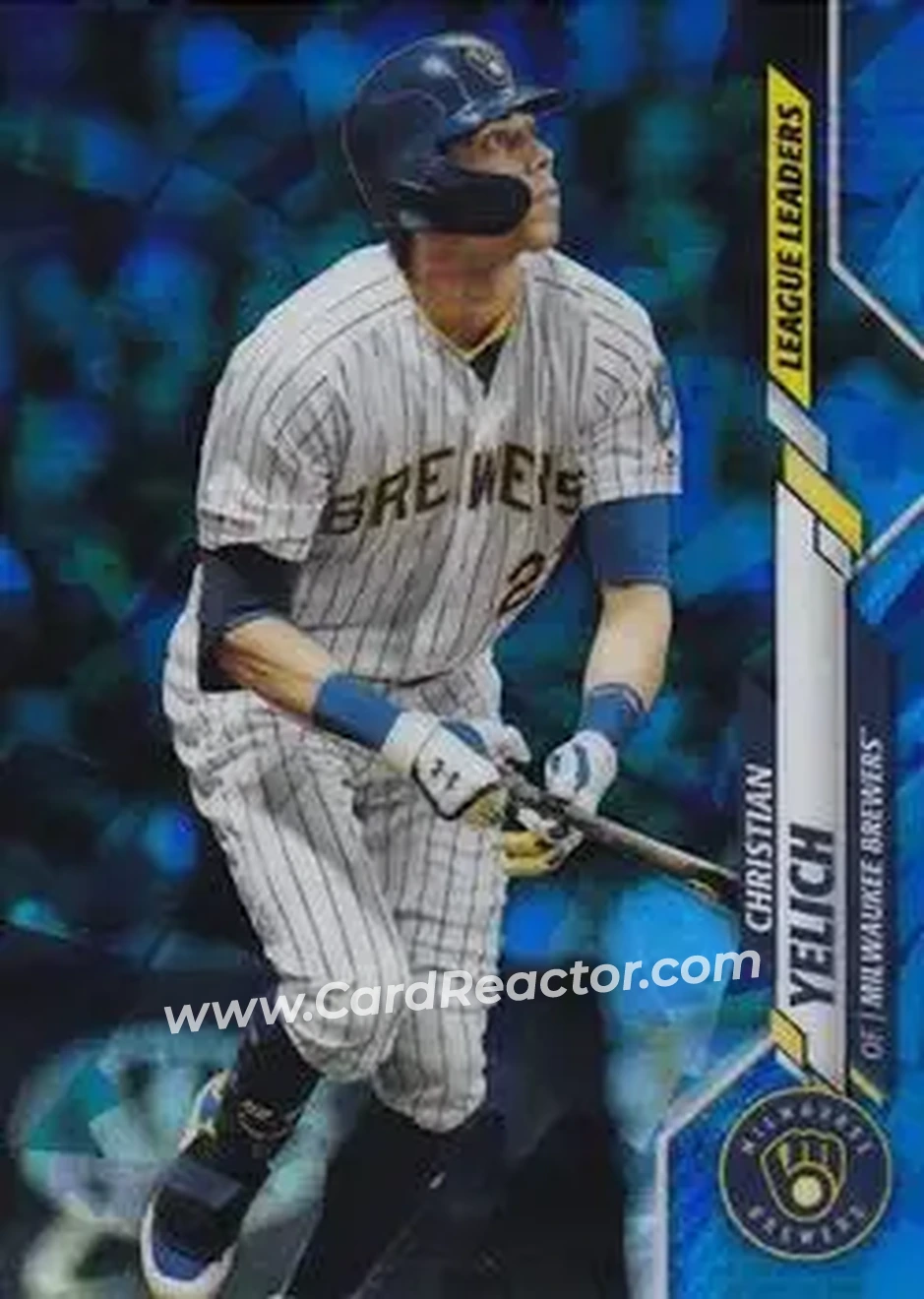 2020 Topps Chrome Sapphire Edition #143 - Christian Yelich - Milwaukee Brewers - Front 2020 Topps Chrome Sapphire Edition #143 - Christian Yelich - Milwaukee Brewers - Front
