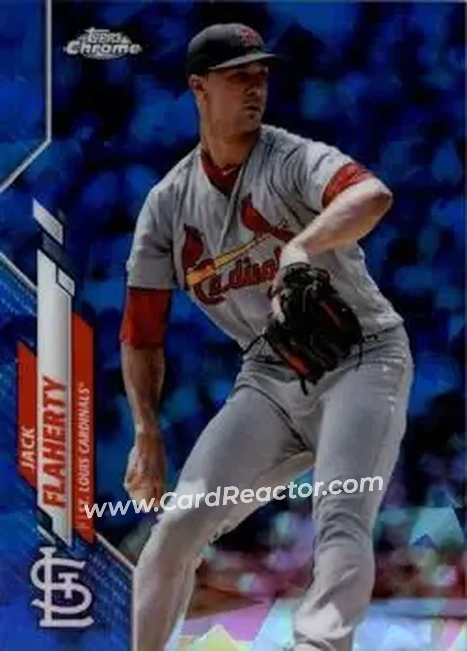 2020 Topps Chrome Sapphire Edition #155 - Jack Flaherty - St. Louis Cardinals - Front 2020 Topps Chrome Sapphire Edition #155 - Jack Flaherty - St. Louis Cardinals - Front