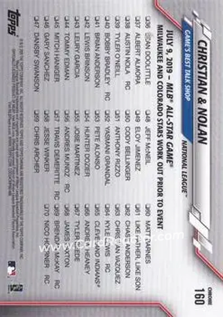 2020 Topps Chrome Sapphire Edition #160 - Christian & Nolan - Back