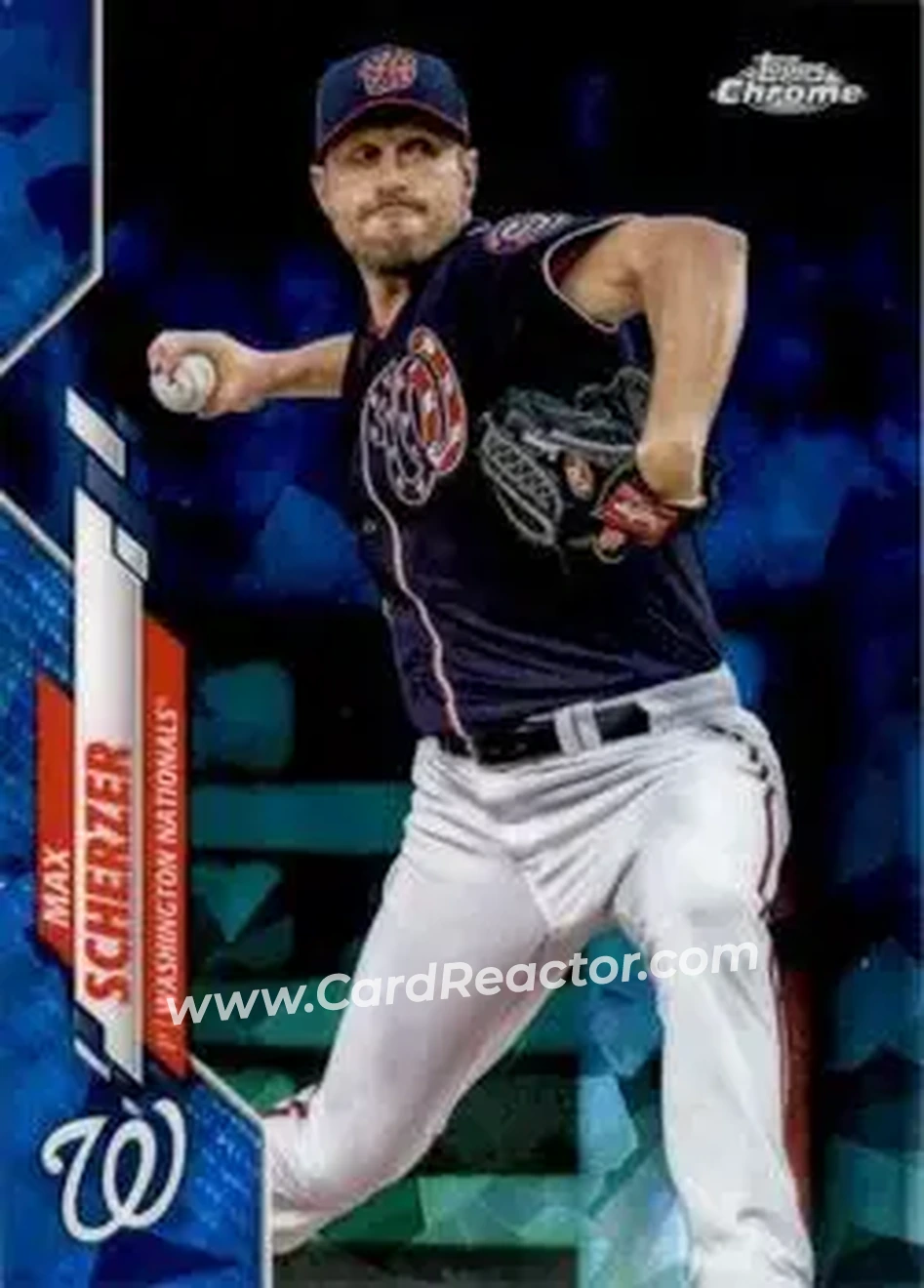 2020 Topps Chrome Sapphire Edition #180 - Max Scherzer - Washington Nationals - Front