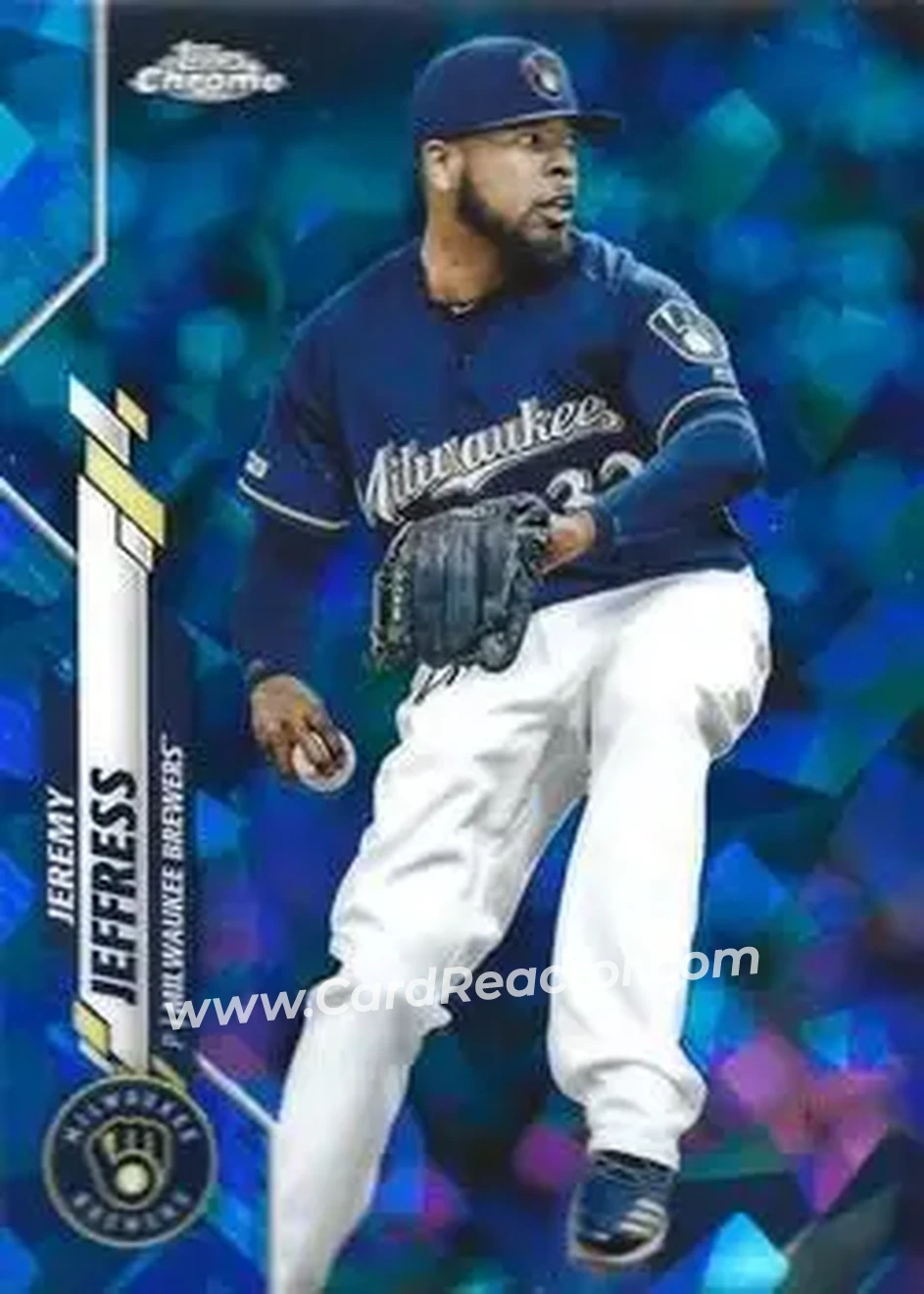 2020 Topps Chrome Sapphire Edition #191 - Jeremy Jeffress - Milwaukee Brewers - Front