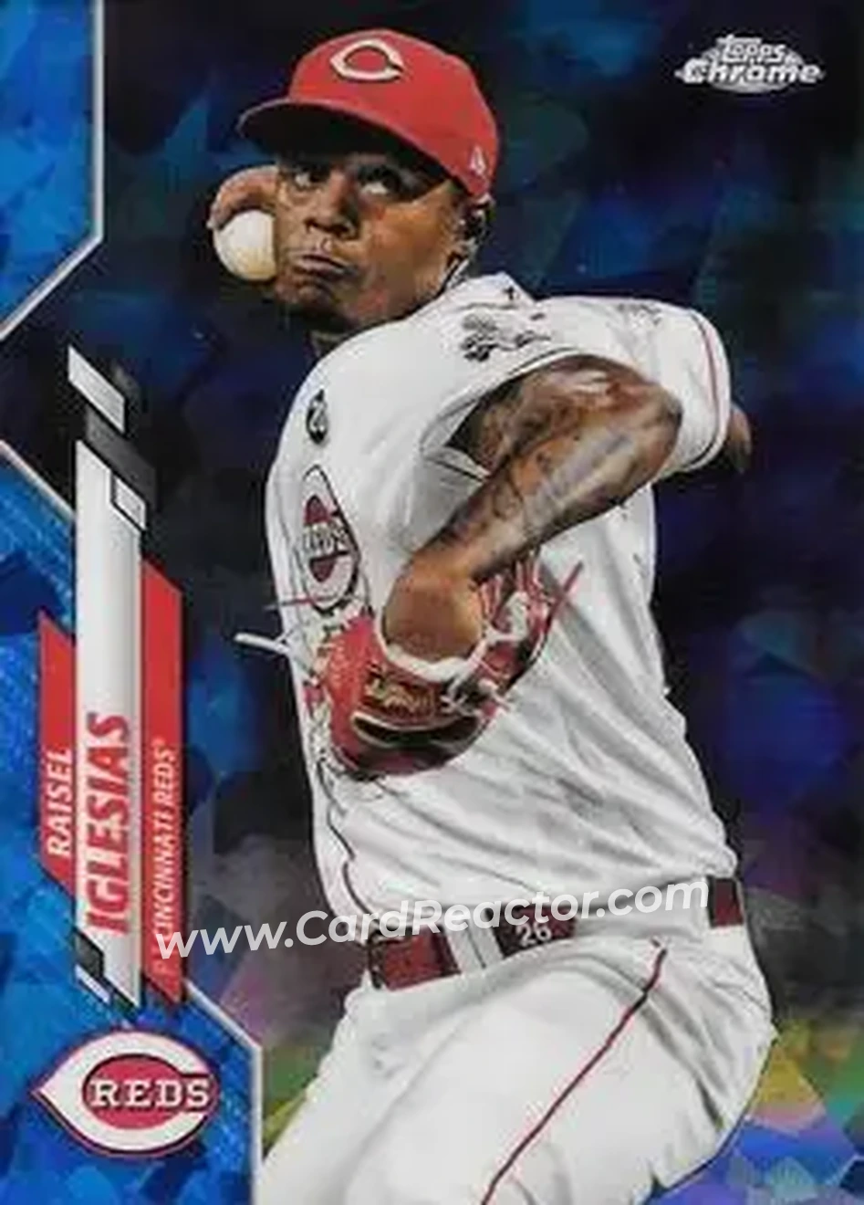 2020 Topps Chrome Sapphire Edition #197 - Raisel Iglesias - Cincinnati Reds - Front