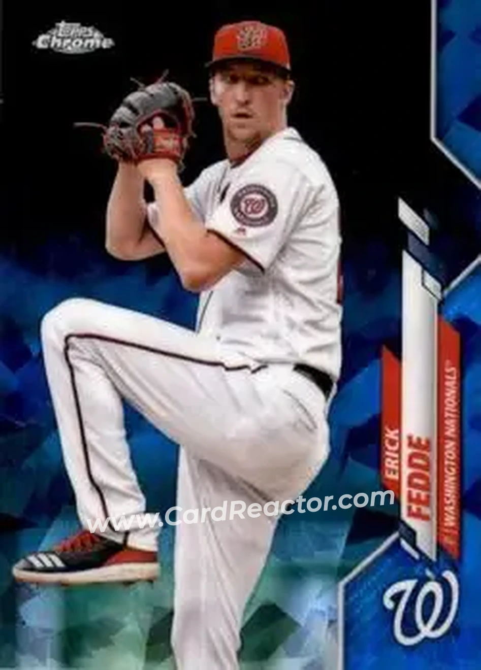 2020 Topps Chrome Sapphire Edition #198 - Erick Fedde - Washington Nationals - Front