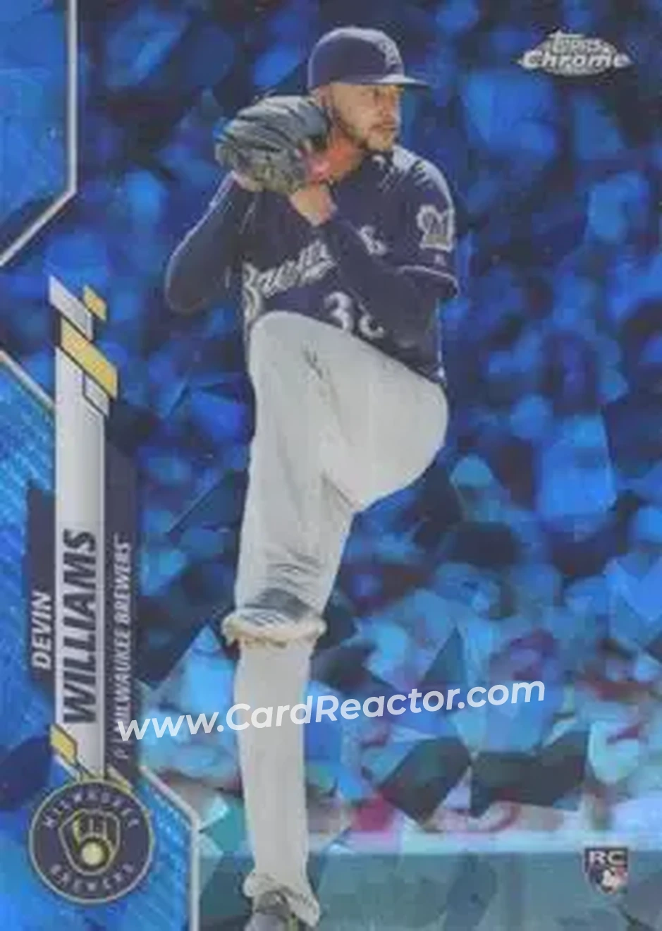 2020 Topps Chrome Update Sapphire Edition #U-113 - Devin Williams - Milwaukee Brewers - Front