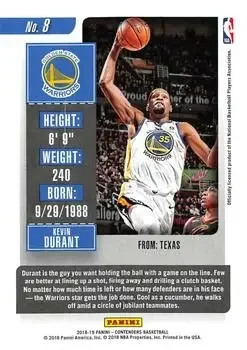 Back of Kevin Durant