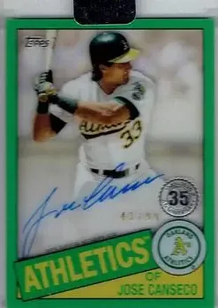 2020 Topps Clearly Authentic - 1985 Topps Baseball Autographs Green #TBA-JCA - Jose Canseco - Oakland Athletics