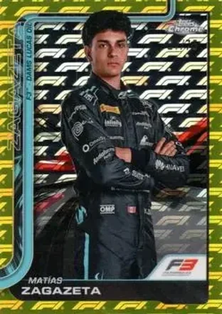 2025 Topps Chrome Logofractor Edition Formula 1 - Yellow #70 - Matías Zagazeta - Dams Lucas Oil
