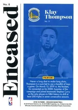 Back of Klay Thompson